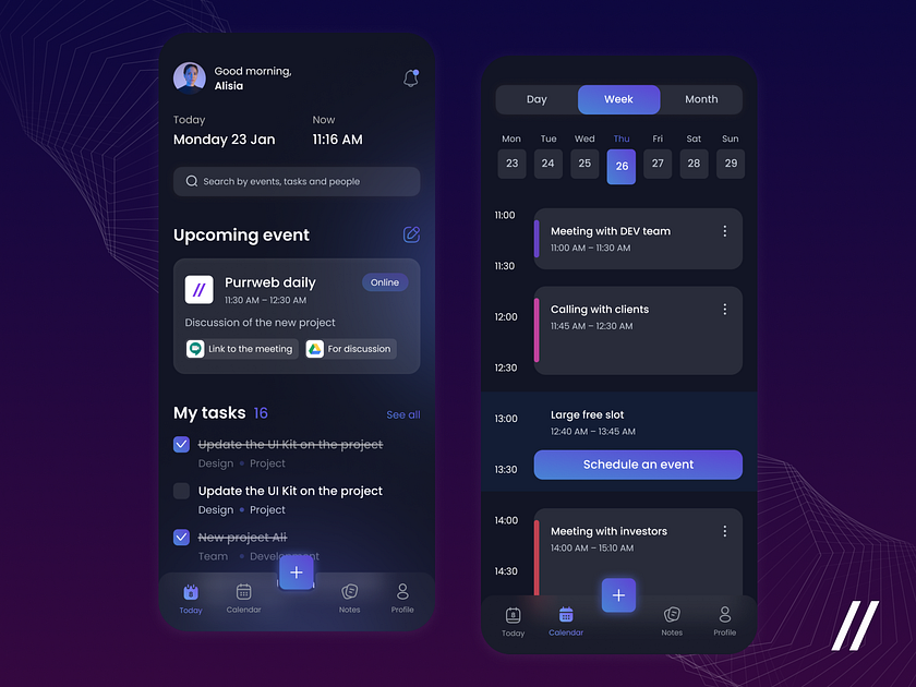 Time Management App by Daria Kravets for Purrweb UI/UX Agency on Dribbble