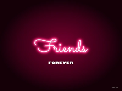 Friends_neon_effect bff design friend friendship graphic design greeting light effect neon quotes sticker typography vector wishes