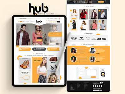 HUB Fashion Store Website Design branding design graphic design illustration web design