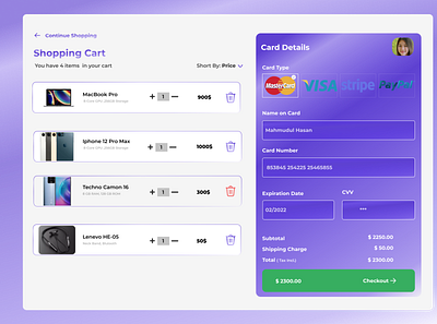 Credit card check out page cart checkout checkout page daily 100 challenge dailyui shopping ui uiux uiuxdesign