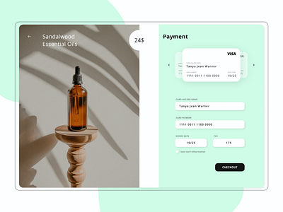 Credit Card Checkout :: Daily UI #002 checkout credit card daily challenge daily ui dailyui002 dailyuichallenge figma payment skincare ui ui design