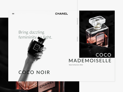 Chanel Landing Page :: DailyUI 003 branding chanel clean daily challenge daily ui daily ui 003 dailyui003 figma fragrance landing page layout minimal perfume typography uiux web design whitespace