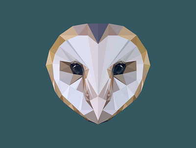 Low Poly Owl animal bird cute face freedom ice isolated low poly low poly nature nocturnal origami owl snow snowy textile vector white wild wildlife