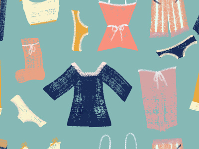Hanging clothes seamless pattern.