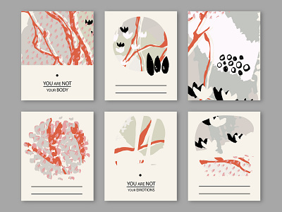 Set of creative abstract vector art cards.