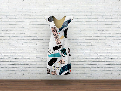 Terrazzo pattern. Dress.