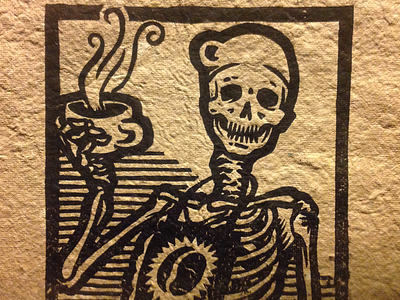 The Barista barista coffee illustration print skeleton