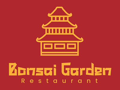 Bonzai garden restaurant logo design asian branding china chinese design food graphic design graphic designer illustration logo logo design logo designer logomark logotype red type ui vector wordmark yellow