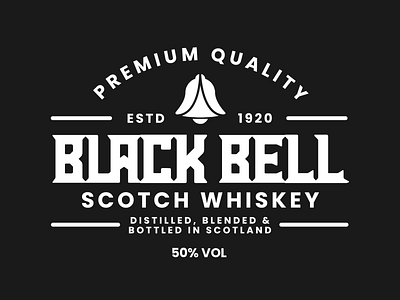 Black bell scotch whiskey logo design alcohol bell black branding design drink graphic design graphic designer illustration logo logo design logo designer logofolio logotype retro scotch whiskey spirit vector vintage whiskey