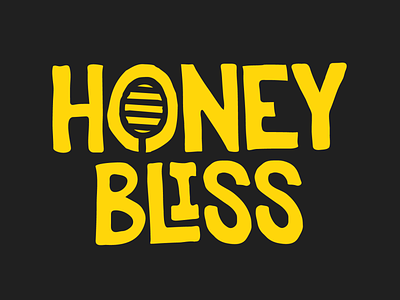 Honey Bliss logo design bee branding brandmark custom design graphic design graphic designer honey illustration logo logo design logo designer logofolio logotype pattern type typographer typography wordmark yellow