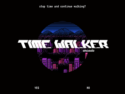 Time walker arcade branding design logo