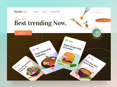 Web Recipe Design branding burger food fruit green header healthy icon illustration kitchen modern orely recipe restaurant soup tasty ui vegan vegetable website