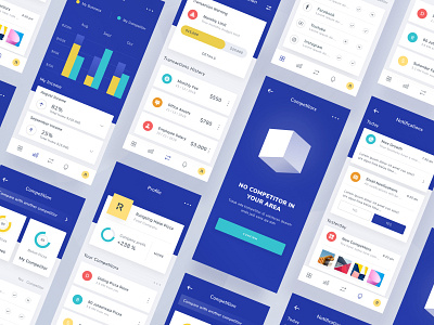 Business Analysis App Rebound android app card chart clean dark dashboard design desktop illustration landing light logo mobile onboarding profile typography ui web website