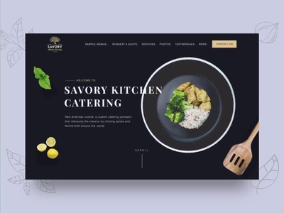 Catering company animation website android animation app chart clean dark dashboard food icon illustraion illustration interaction isometric landingpage mobile parallax profile ui web website