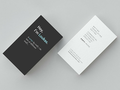 My business card branding business card copywriter graphic design typography