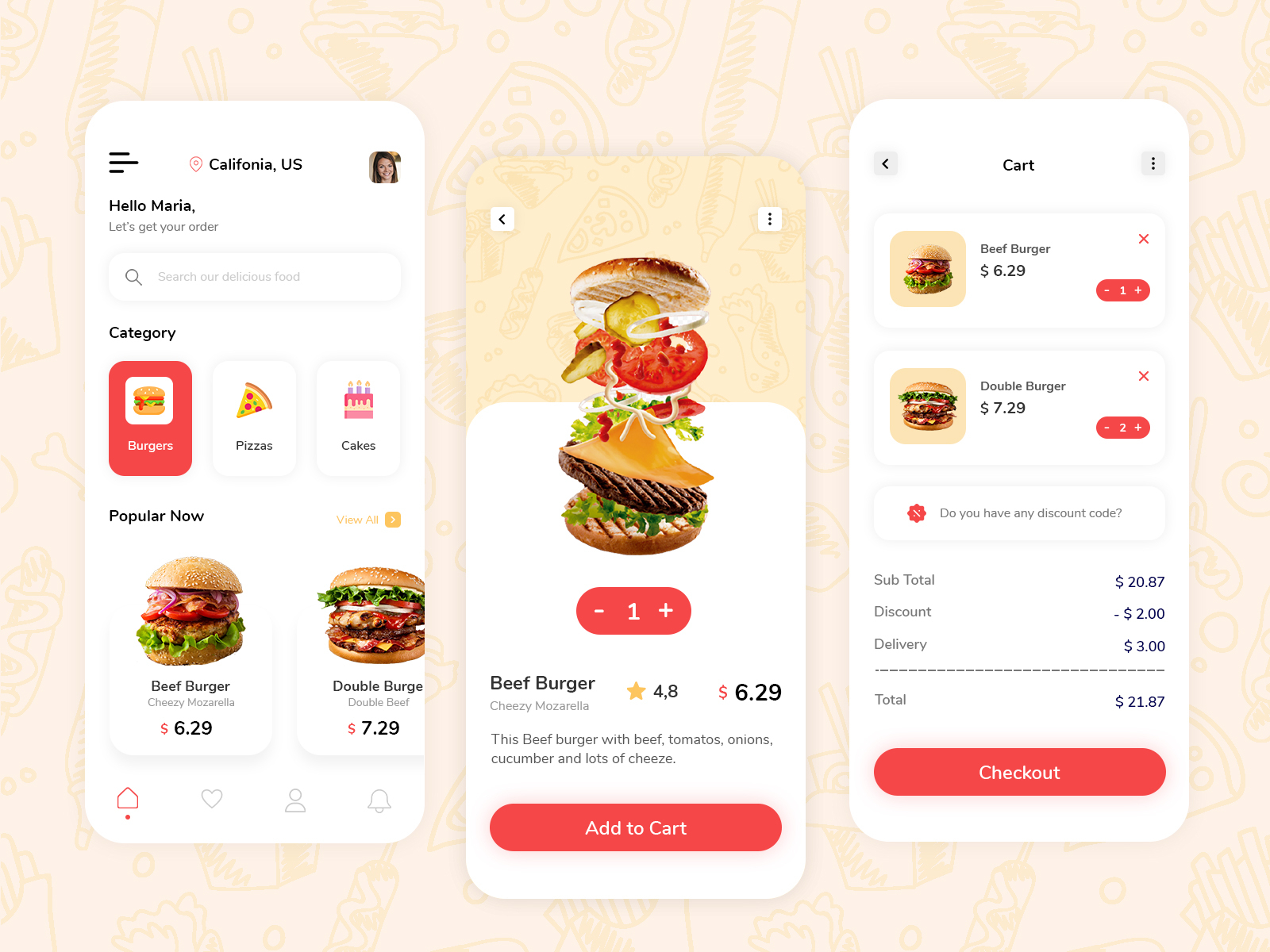 Food Delivery App 🍔 by Dhaval on Dribbble