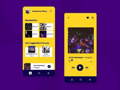Concept Music Player App app design icon minimal typography ui