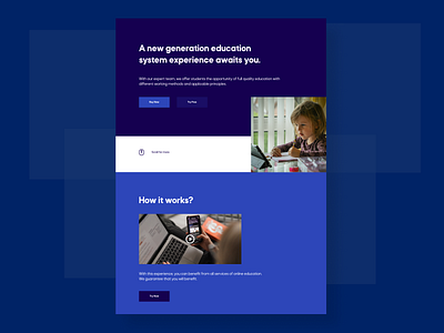 Concept Online Education Service Landing Page design icon minimal typography ui