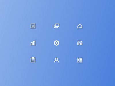 Navigation Menu Icons design，home，settings，trend，slid navigation，icons，backstage，flat show，company，agent，guest，order