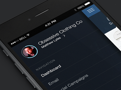 Mobile side menu design app concept flat ios8 iphone menu mobile mobile app profile ui ux visual