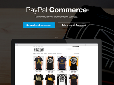 PayPal Commerce Concept app commerce concept flat online store paypal web web app