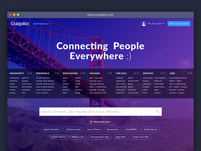 Craigslist Redesign Challenge craigslist design redesign sketch ui ux web