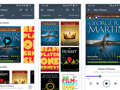 Audiobook App for Android android app audiobook audiobooks book books clean design listening mobile ui ux