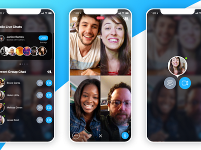 Live Video Chat - Client Concept app apps chat clean design ios messenger mobile ui ux video video chat