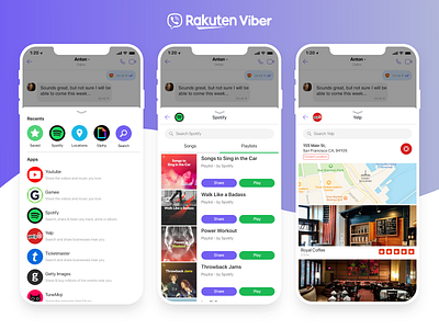 Viber In-Messaging Chat Extensions app chat chat app design extensions ios mobile ui ux