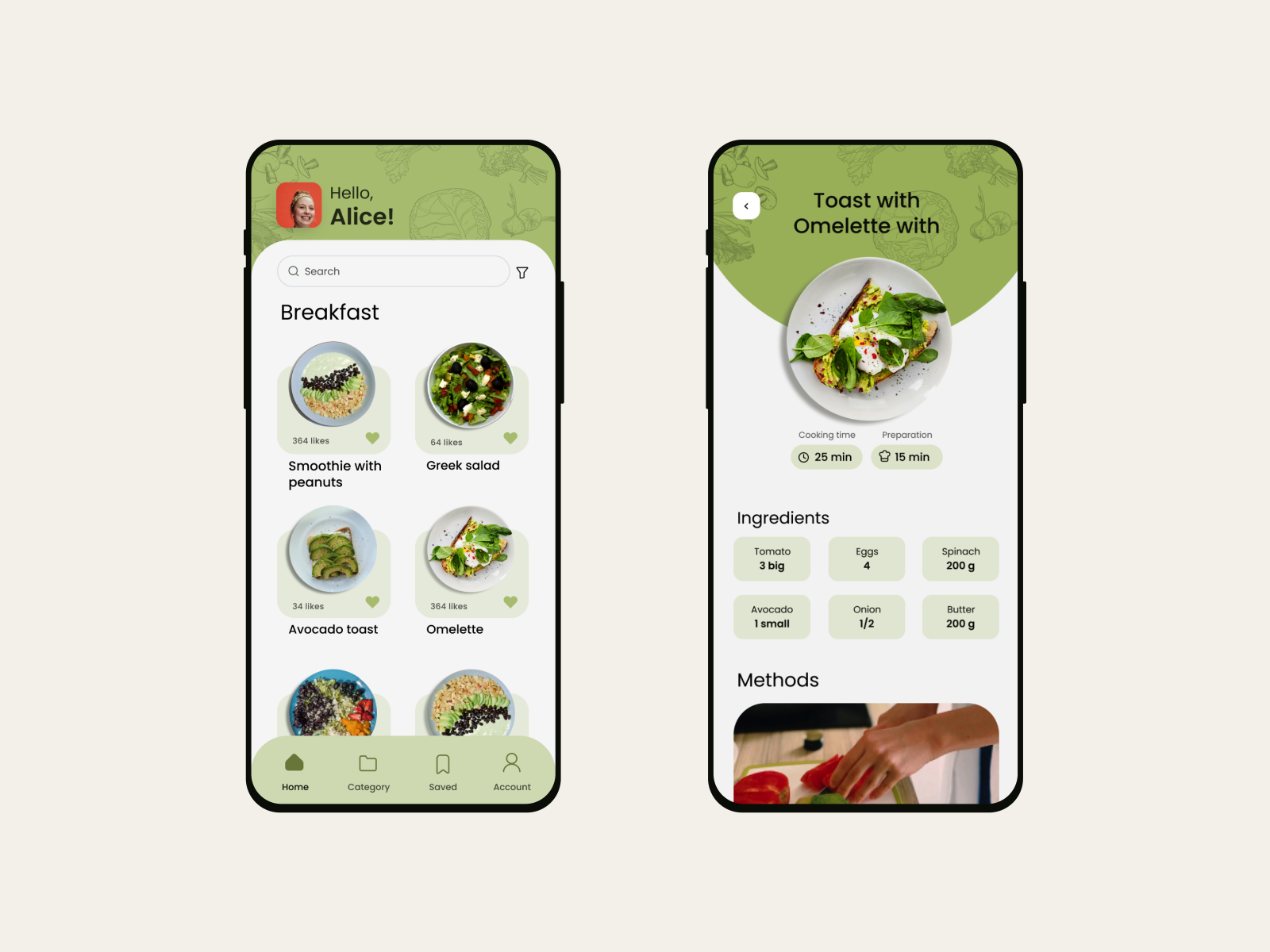 Cooking app by Olena Nadtochii on Dribbble