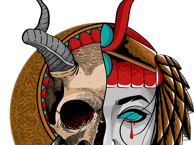 MY TWO SIDE artwork darkart design illustration vector