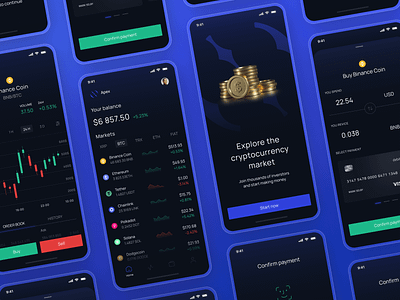 Apex - Crypto App 10c 10clouds app coin crypto cryptocurrency currency dark dark mode defi design market mobile product design transaction ui ux uxui