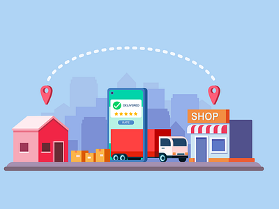 delivery online flat vector concept