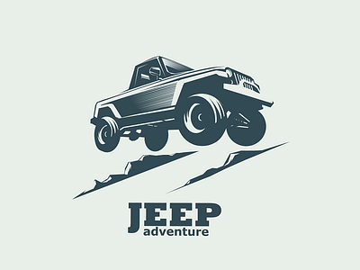 Jumping Jeep adventure car inkscape jeep rock vehicle
