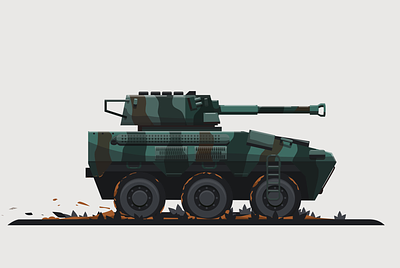 Panser Badak army badak design illustration inkscape rhinoceros vector vehicle