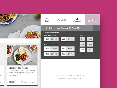 Food Order Web Prototype Close up closeup date food order time ui ux website