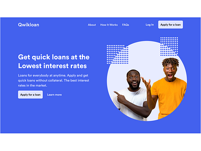 Hero section for a Qwikloan website