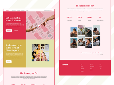 Dating website - Sonder design interaction design landing landing page product design ui uiux web web design