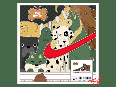 Dog Walker black brown bulldog color design dog dunk dunk sb flat flat design green illustraion nike photoshop red shiba inu sneaker spotty dog yellow