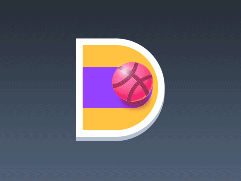 Hello Dribbble！ basketball dribbble motion design motion graphic thanks