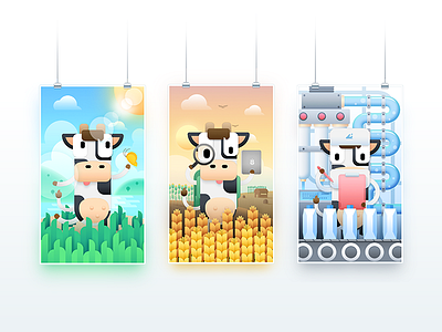 NiuNiu PART1 cow illustration milk package