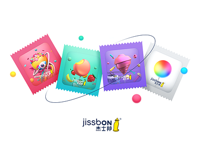 Which one is your love？ 3d c4d condom illustration jissbon keyshot love rainbow rhino sex