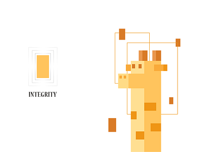 illustration 1－Giraffe cube giraffe illustration integrity square t shirt tencent yellow