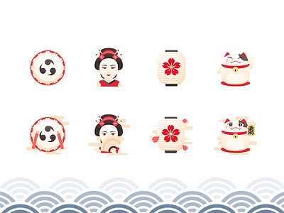 Iconset JAPAN futurecat geisha icon iconset janpan japanese lantern red taiko
