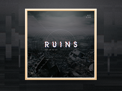 RUINs black cd cdcover font gold layout ruins