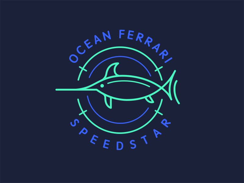 Speedstar blue fish gif green motion neonneon sailfish seal signboard speed