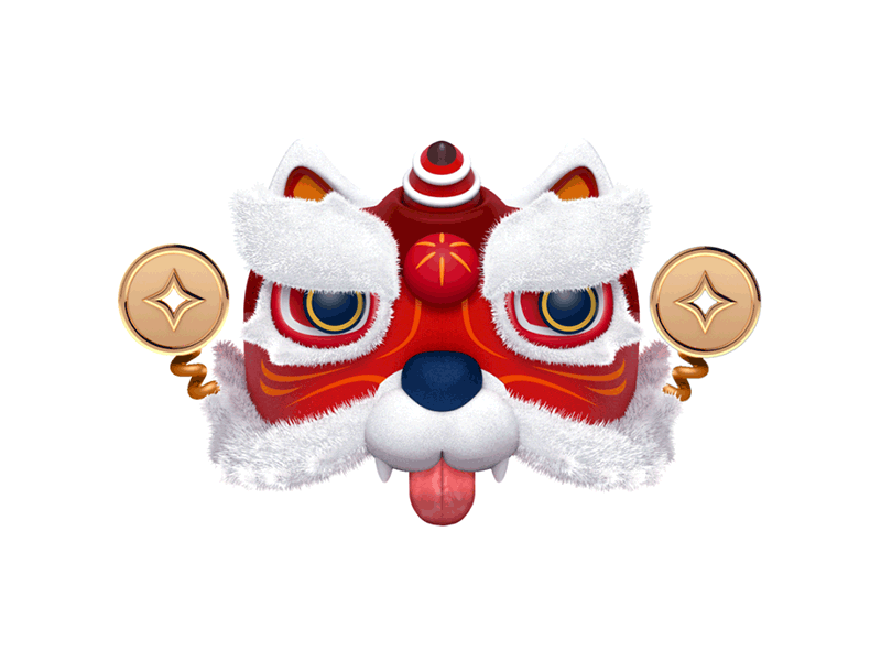 Dog Lion-Dance 3d animation c4d camera china dog lion dance motion pendant tencent vedio