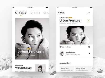 White-Gold app detail gold icon iconset layout magazine tencent ui ux vedio white