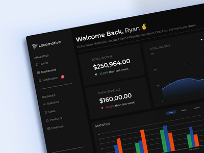 Locomotive, a concept financial dashboard graphic design ui