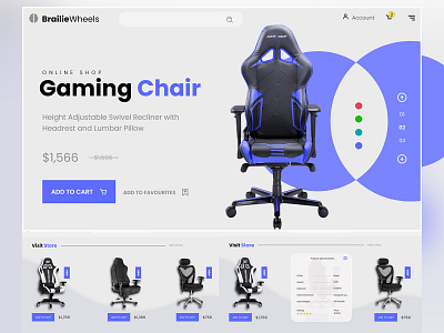 Gaming Chair Website UI design. design gamers games gaming gaming chair ui ui design web design website concept website design